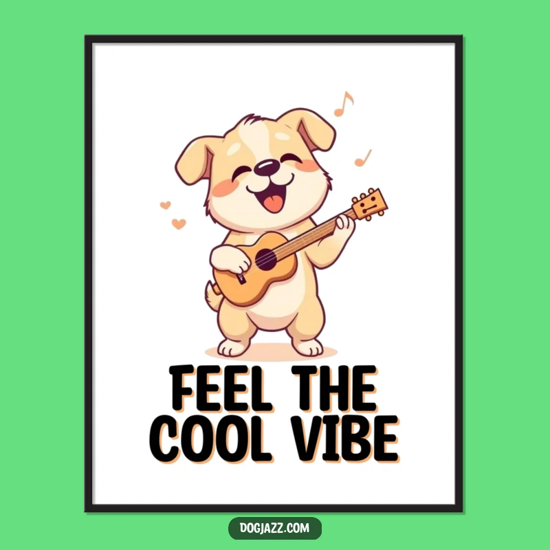 Funny Dog Jazz Poster: Cool Head Bopping Wall Art Gift