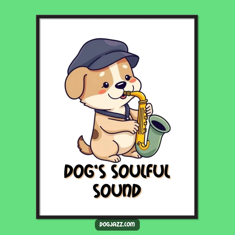 Funny Dog Saxophone Poster: Jazzy Wall Art, Cool Canine, a Fun Funny Gift