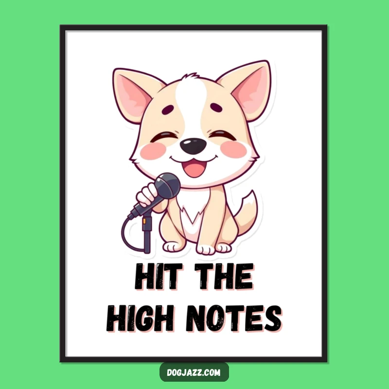 Funny Dog Singer Poster: Bring the Spotlight to Your Walls