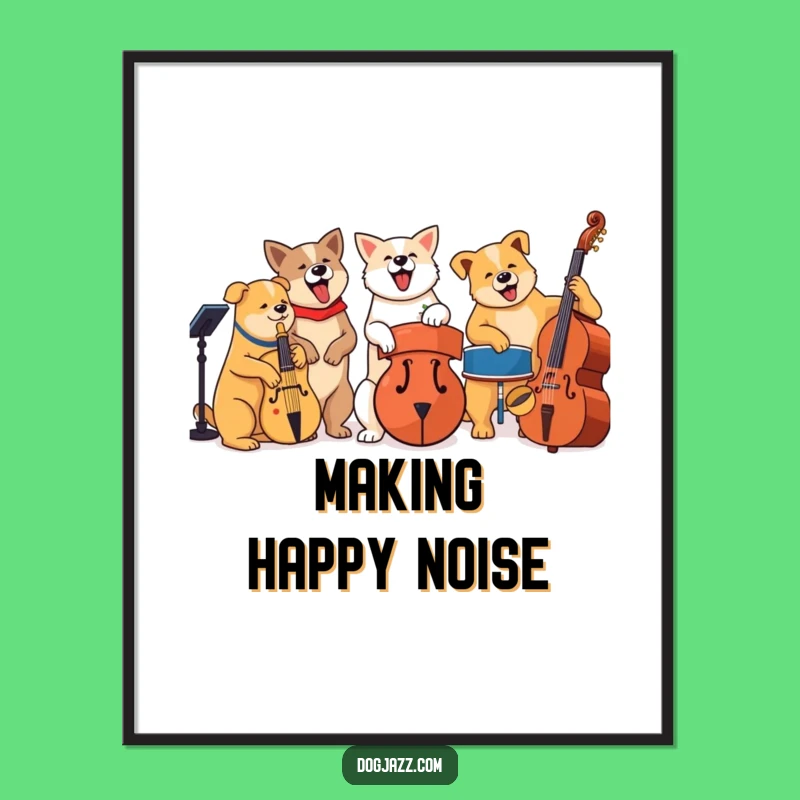 Funny Jazz Dog Band Poster: Cool Canine Art Print for Music-Themed Decor