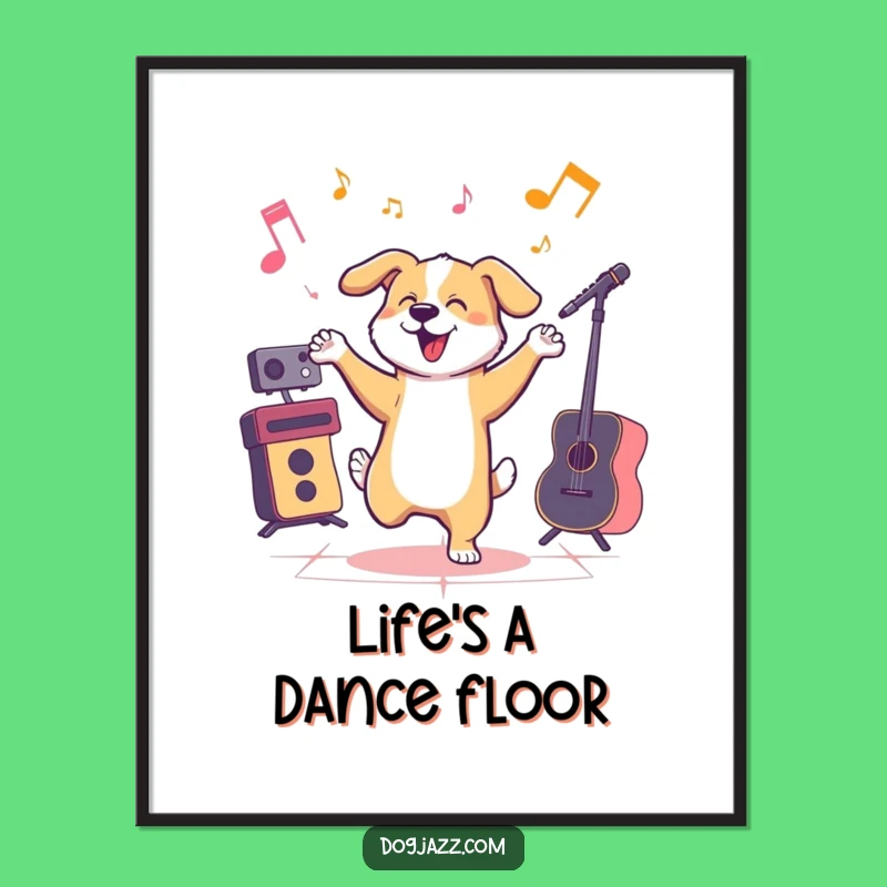 Funny Jazzy Dog Poster - Hilarious Wall Art for Music Enthusiasts