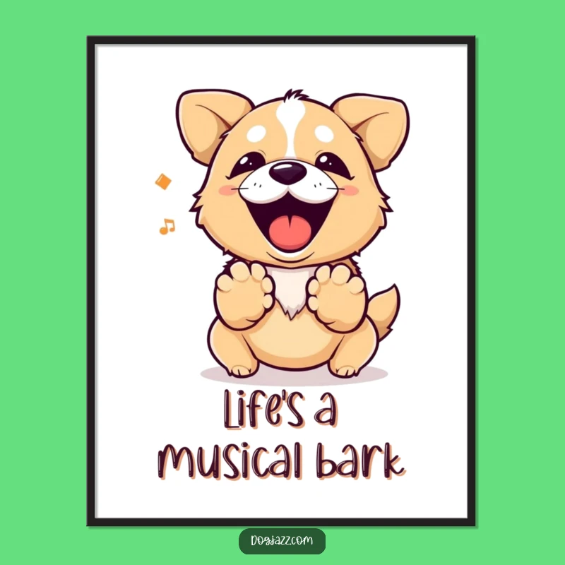 Funny Barking Dog Poster - Hilarious Wall Art Celebrating Pet Joy