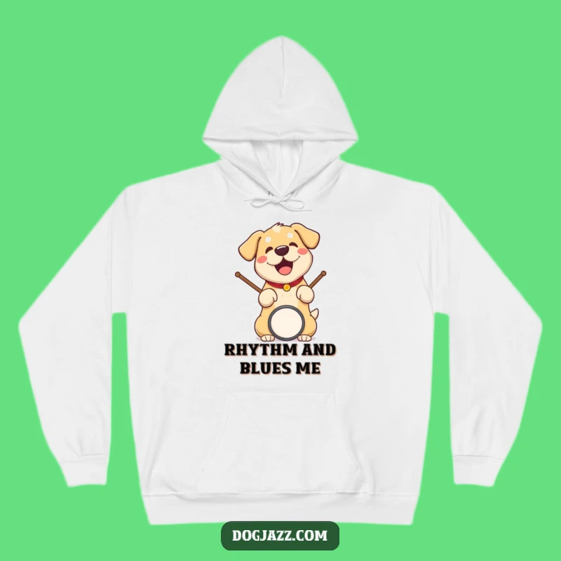 Cozy Funny Dog Drummer Hoodie; Warm Up With This Hilarious Music Fan Gift
