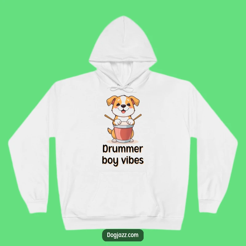 Funny Dog Drummer Hoodie: Cozy Canine Rocker Paw Tapping Sweatshirt Gift