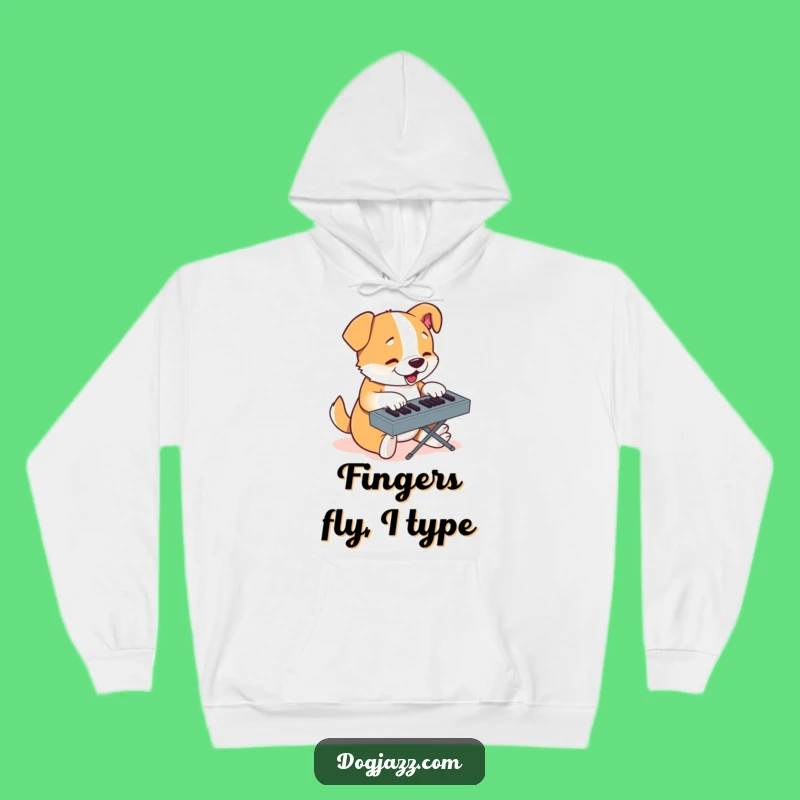 Funny Keyboard Dog Hoodie - Cozy Comfort for Dedicated Coders and Dog Fans
