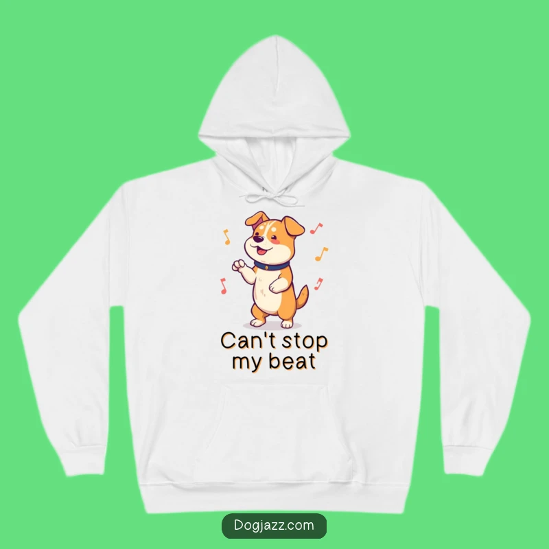 Funny Dog Tapping Paws Hoodie: Cozy & Humorous Musical Dog Apparel Gift