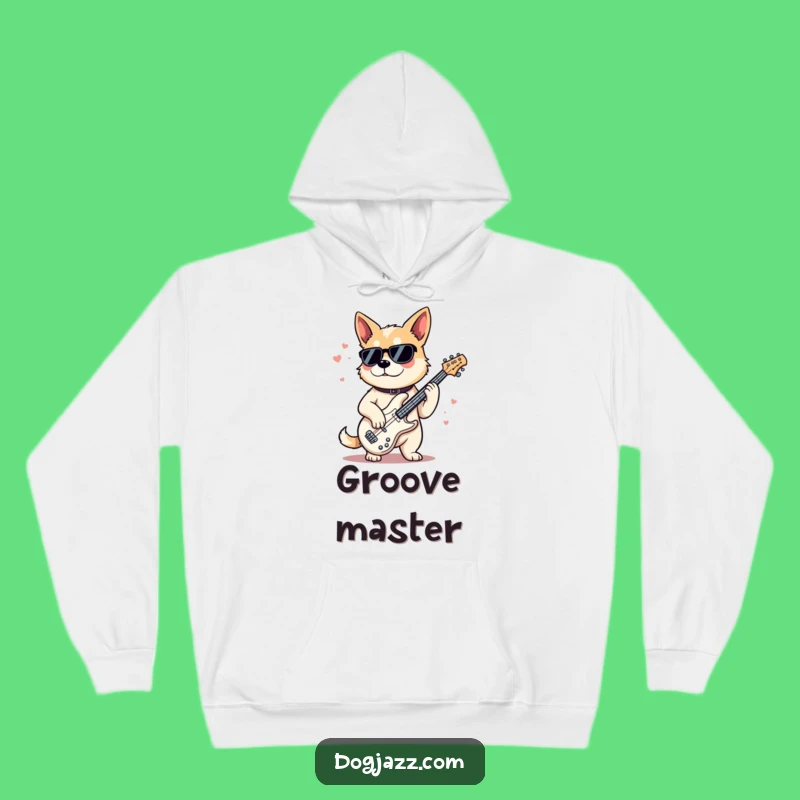 Funny Jazz Bass Dog Hoodie: Cool Musician Apparel for Gift
