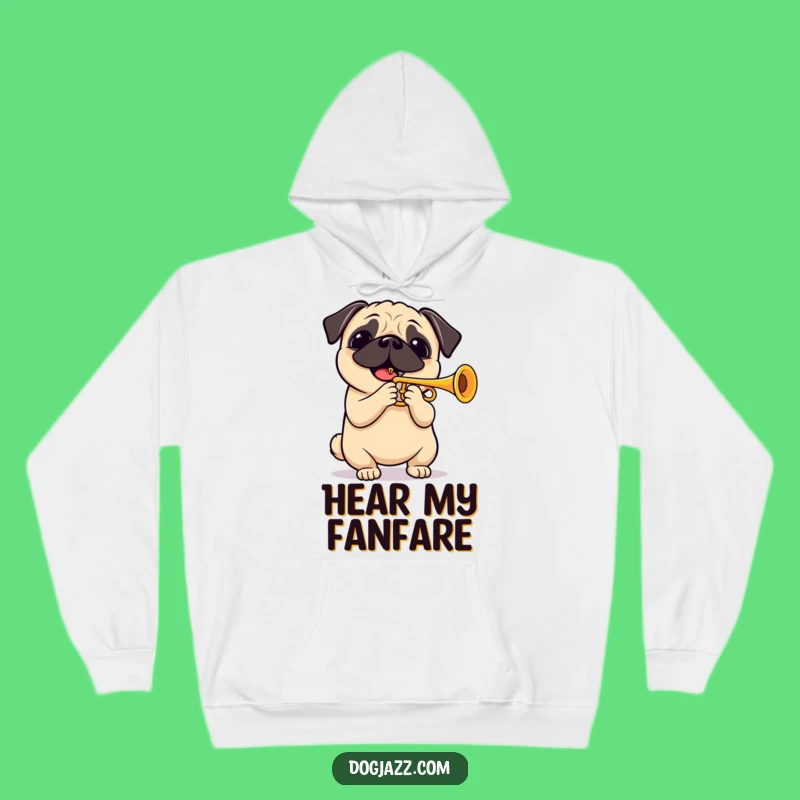 Funny Pug Trumpet Hoodie: Cozy Up with a Musical Canine!
