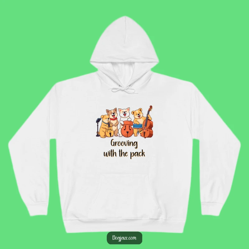 Funny Jazz Dog Band Hoodie: Cozy & Cool Canine Music Apparel Gift