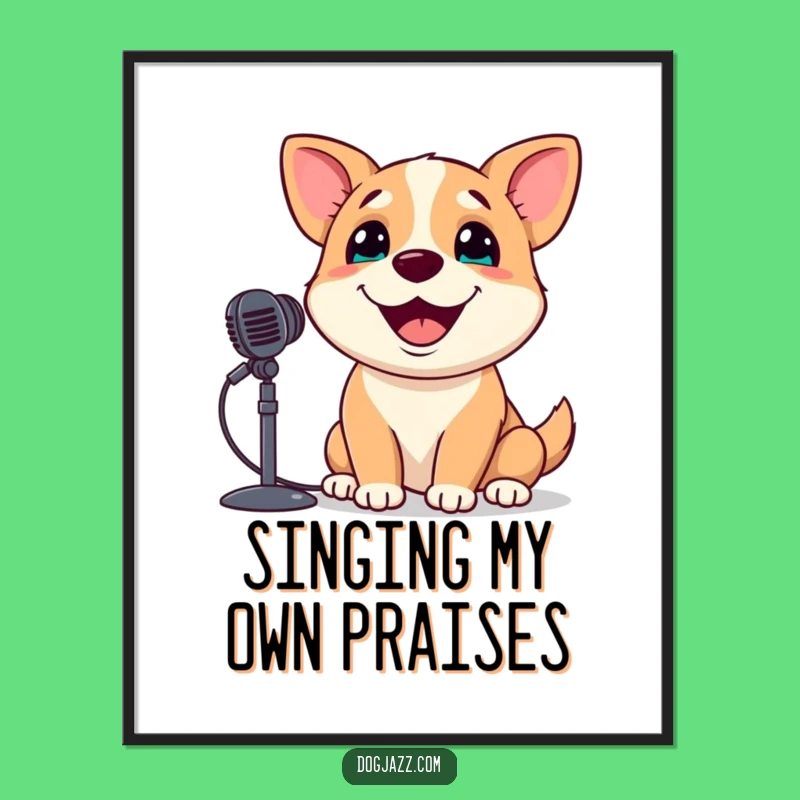 Funny Free Printable Wall Art: Singing Dog, Humorous Downloadable Decor for Music Lovers