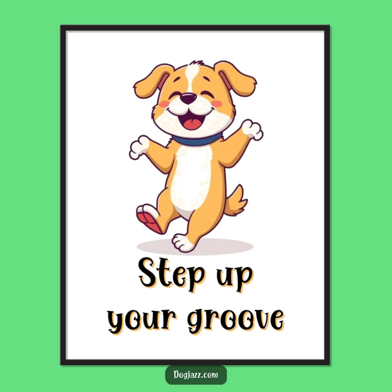 Free Printable Wall Art: Funny Tap Dancing Dog, Rhythmic Moves, Humorous Decor Downloadable