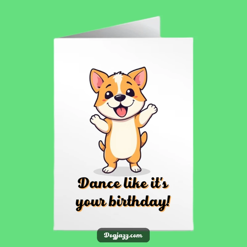 Free Printable Dog Birthday Card: Jazzy Dancer Dog Greeting Card Download