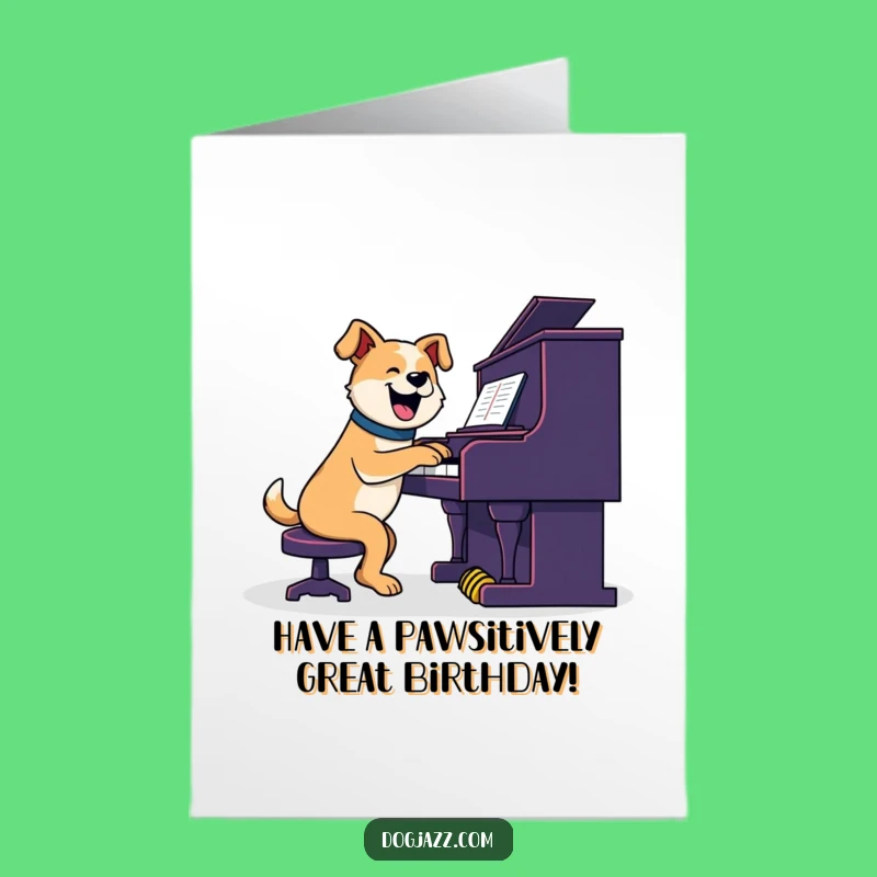Free Printable Birthday Card: Jazzy Dog Jam Session for a Fun DIY Gift