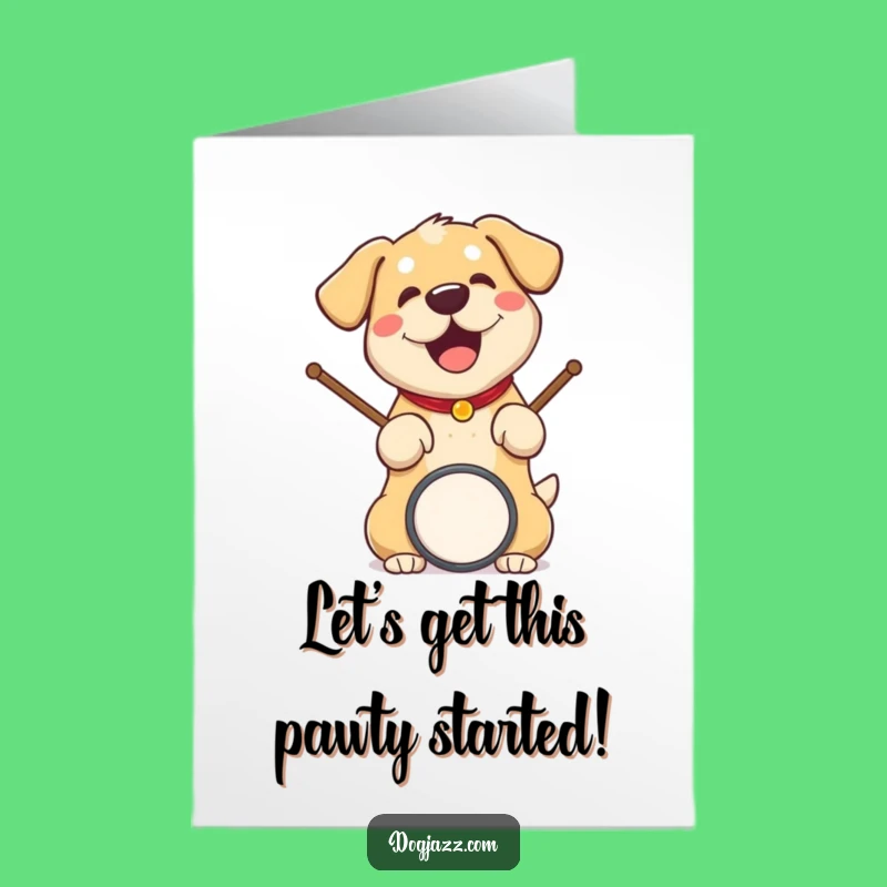 Free Printable Birthday Card: Funny Dog Rocking Drums for a Hilarious Downloadable Gift