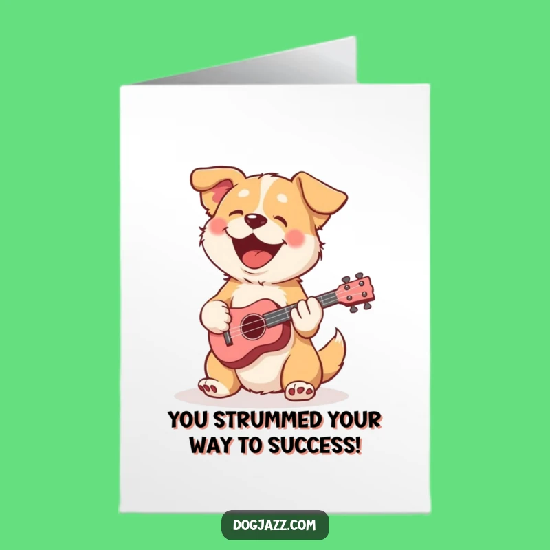 Free Printable Congrats Card: Ukulele Dog Serenade for a Cheerful Downloadable Gift