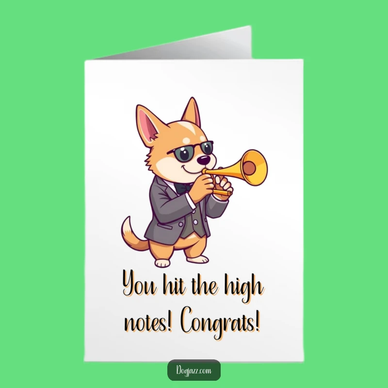 Free Printable Dog Congrats Card: Sharp Success Downloadable Gift