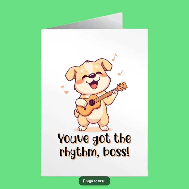 Free Printable Congrats Card: Dog's Cool Jazz Beat Humor Downloadable Gift