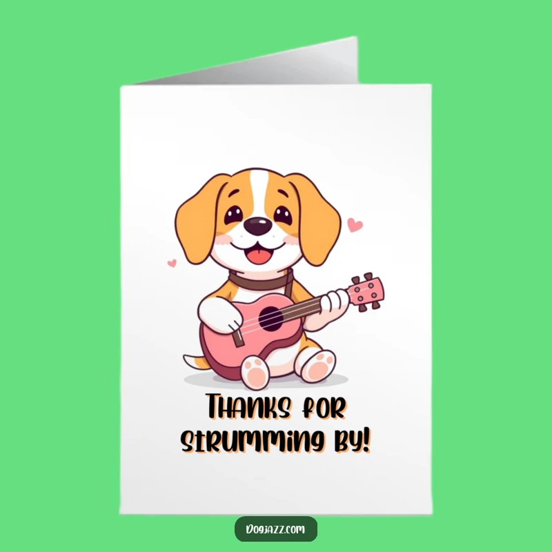 Free Printable Thank You Card: Beagle Tunes, Heartfelt Gratitude Download