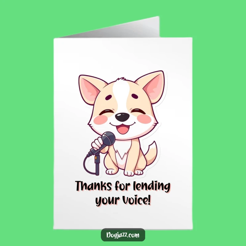 Free Printable Thank You Card: Crooning Dog Downloadable Greeting, Funny Gift