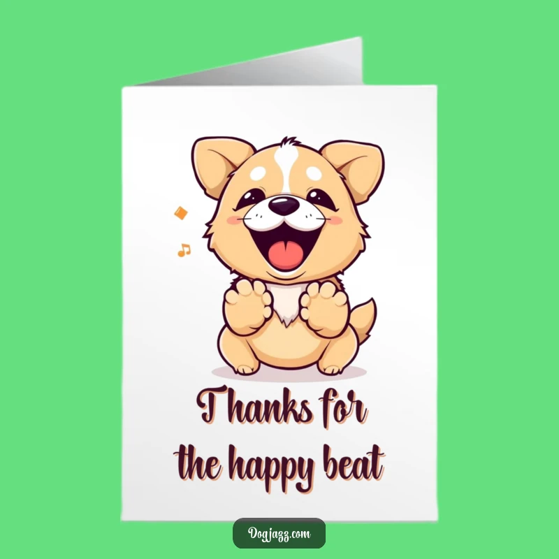 Free Printable Thank You Card: Dog Paws Rhythm Greeting