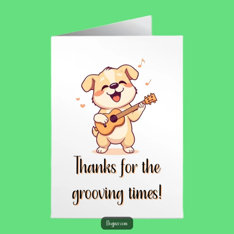 Free Printable Thank You Card: Dog's Jazz Rhythm Humor Downloadable Gift