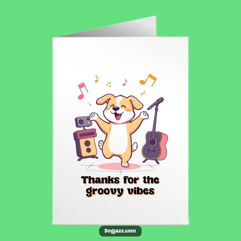 Free Printable Thank You Card: Jazzy Dog Rhythm Greeting