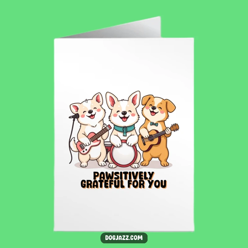 Free Printable Thank You Card: Dog Band Jam, Grateful Harmony, Thanks Downloadable Gift