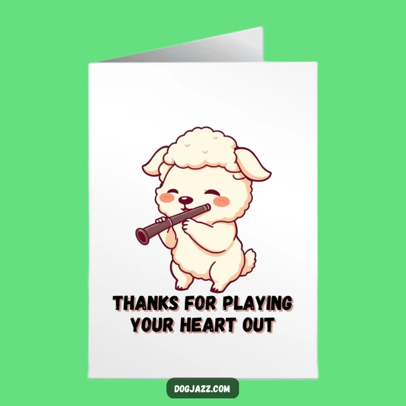 Free Printable Thank You Card: Melodious Sheepdog, Sweet Downloadable for Your Gratitude