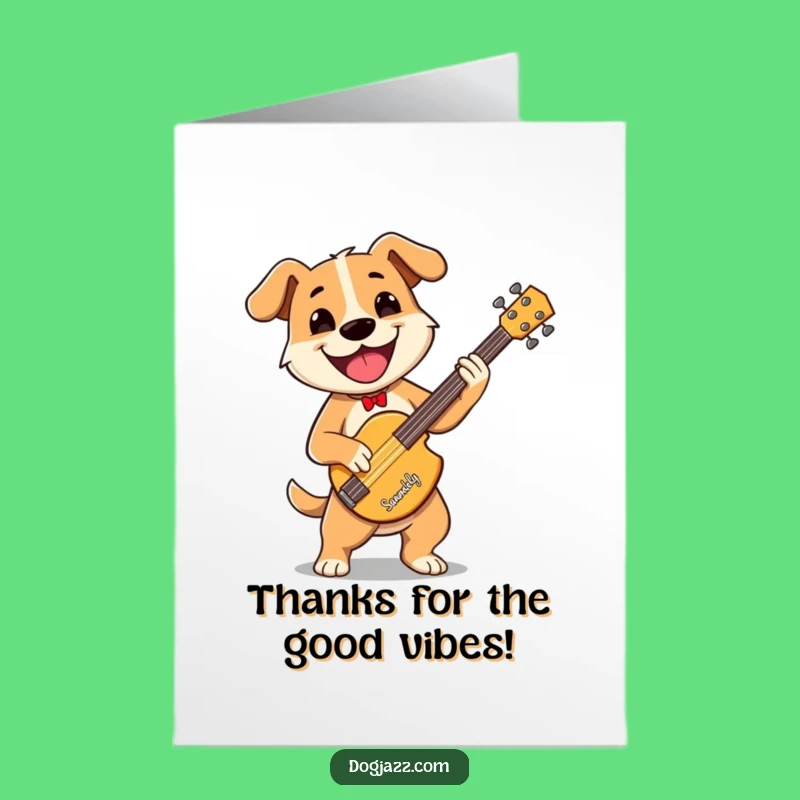 Free Printable Thank You Card: Bass Dog Says Thanks - Funny Downloadable Gift!