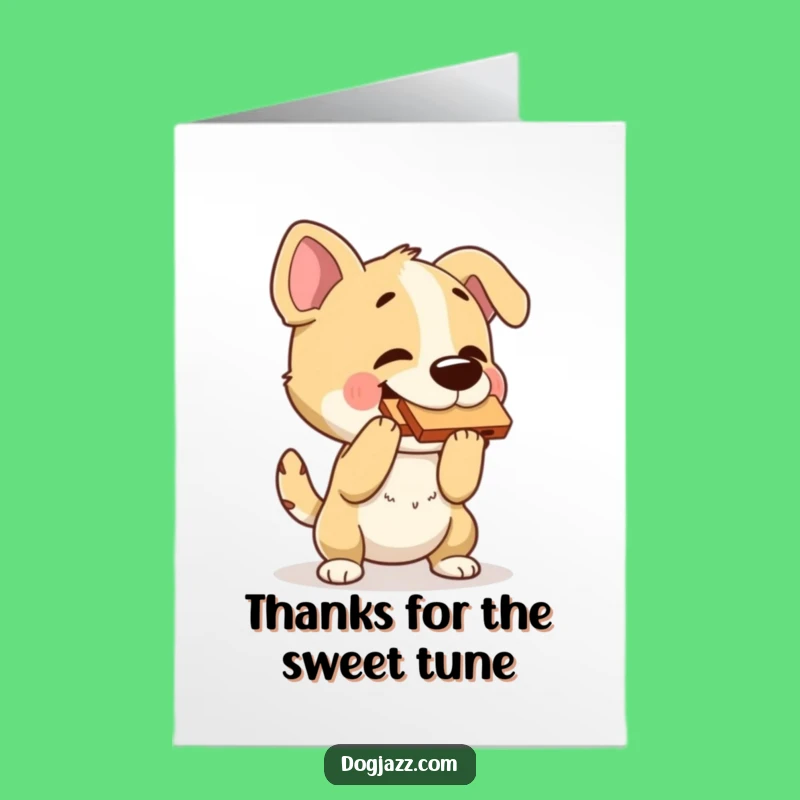 Free Printable Thank You Card: Harmonica Dog for a Soulful Downloadable Gift