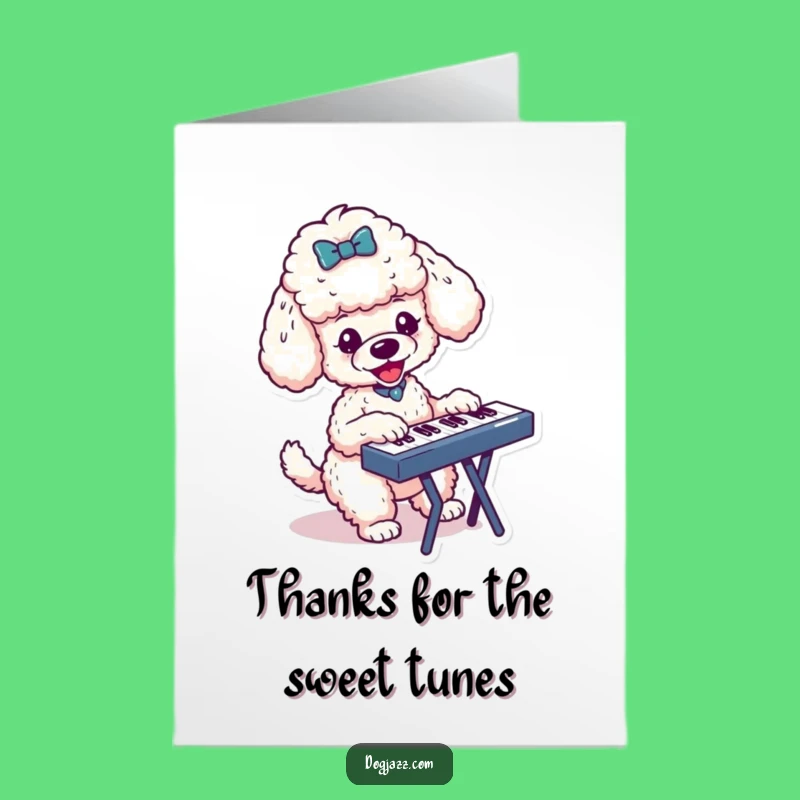 Thank You Free Printable Poodle Card - Musical Downloadable DIY Gift for Gratitude