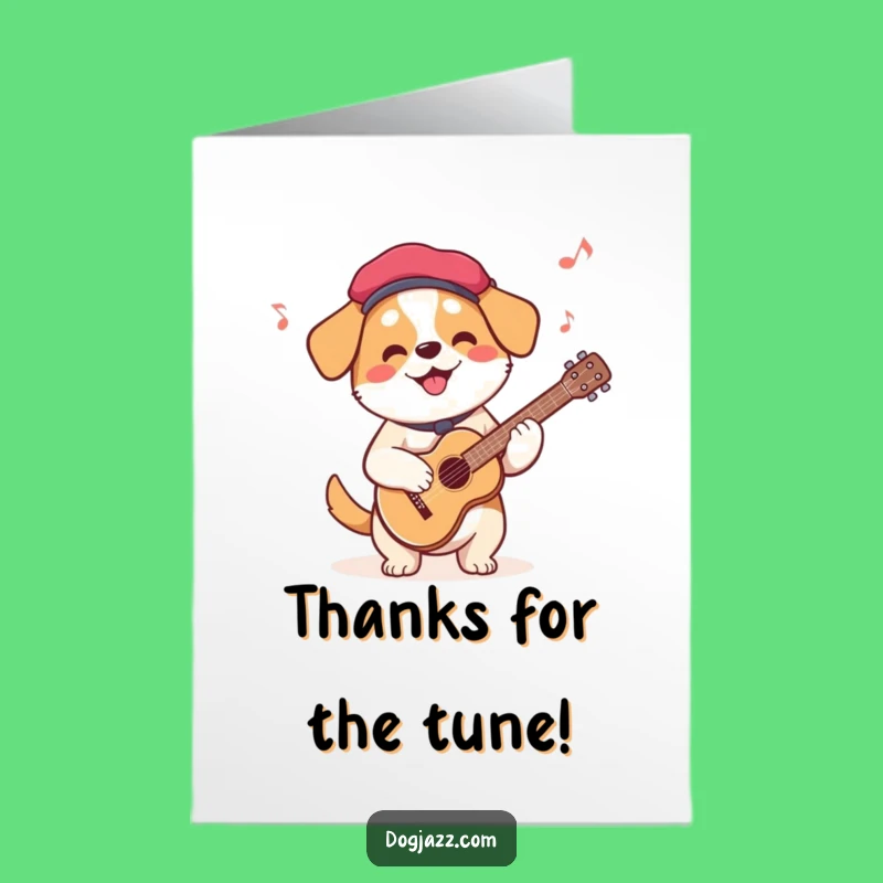 Free Printable Thank You Card: Dog's Guitar Thanks!