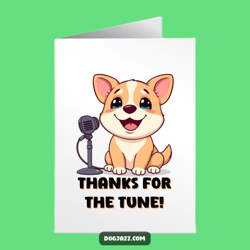 Free Printable Thank You Card: Joyful Singing Dog, A Downloadable Gift of Thanks