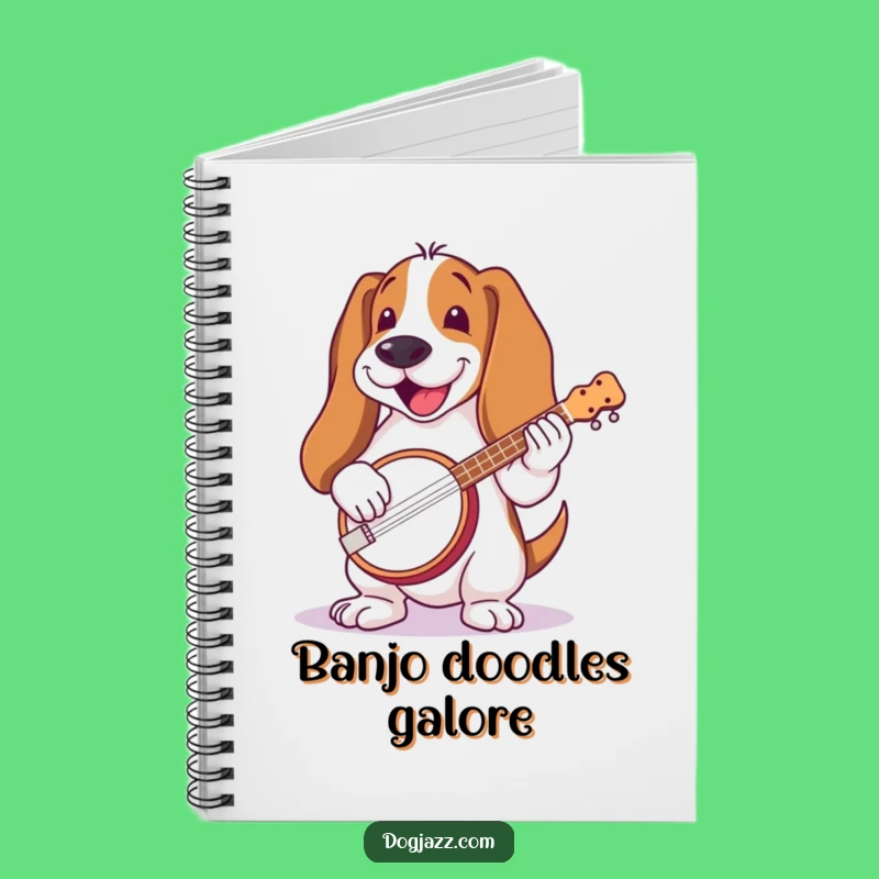 Funny Basset Hound Banjo Notebook: Compose Your Folk Songs, Cute Funny Gift