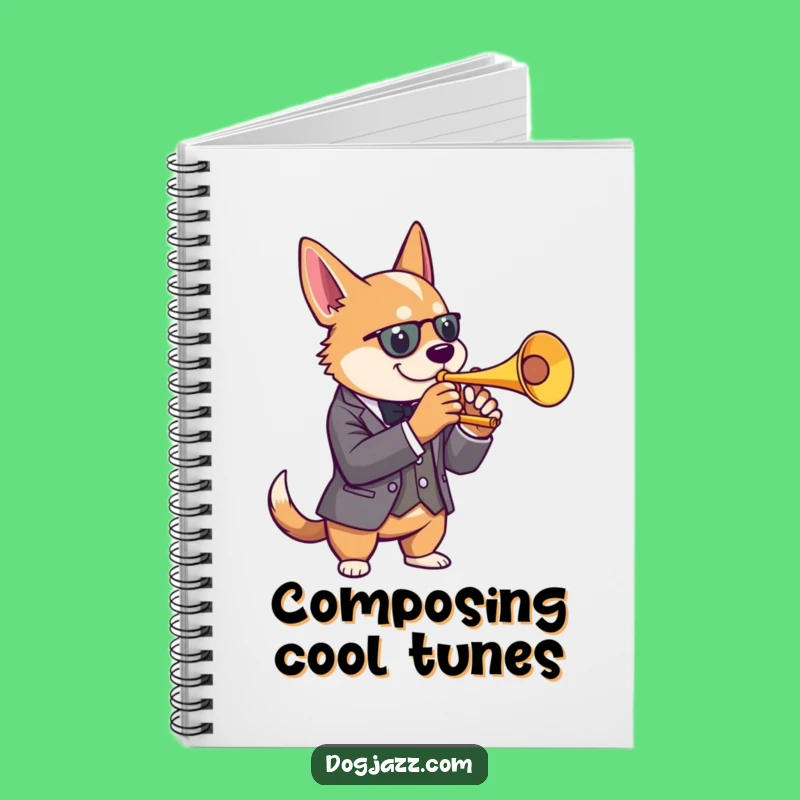 Funny Dog Trumpet Notebook: Compose Your Melodies, Dapper Pup, a Musical Funny Gift