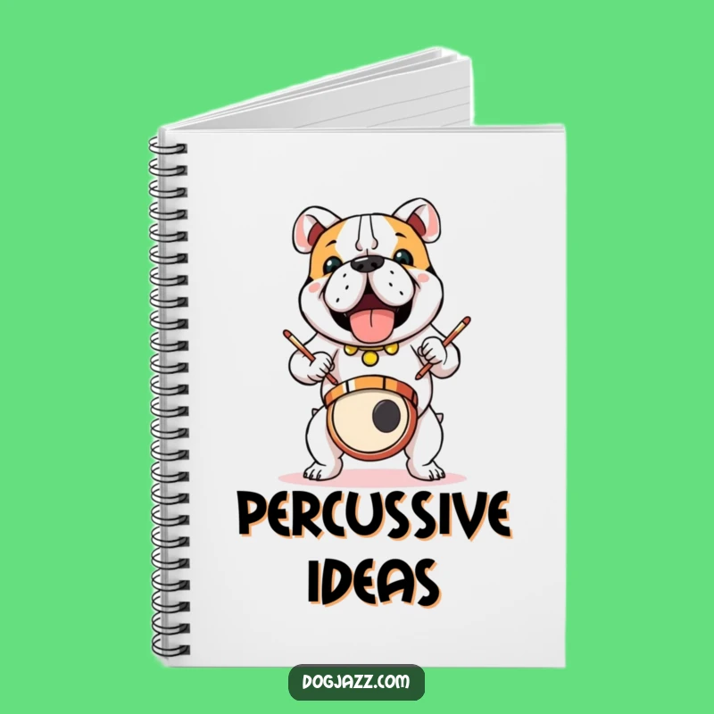 Funny Bulldog Drummer Notebook: Capture Your Ideas with Percussive Power