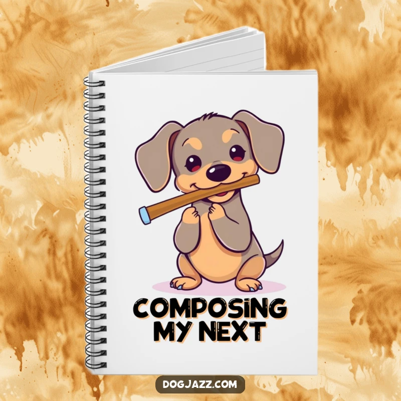 Funny Dachshund Notebook: A playful dachshund playing a flute, ideal for jotting down musical ideas or daily reflections.