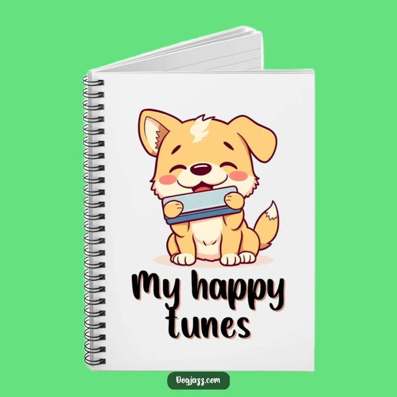 Funny Dog Harmonica Notebook - Smiling Pup Music Journal Gift