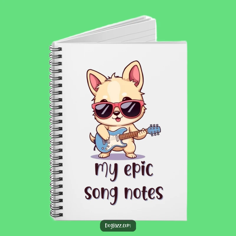 Funny Rocker Dog Notebook - Write Your Own Hit Song