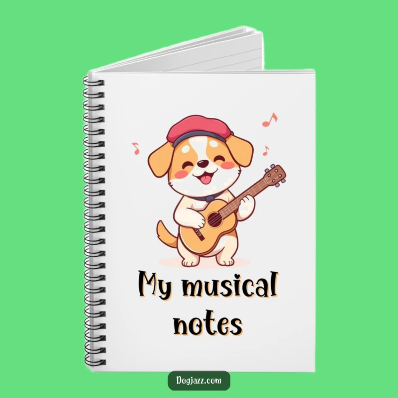 Funny French Dog Guitar Notebook: Beret Dog's Melodies, Perfect for Songwriters