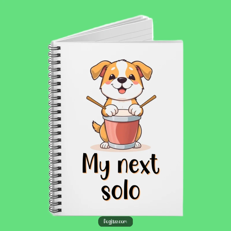 Funny Dog Drummer Notebook: Beat Tapping Canine Journal for Notes Gift
