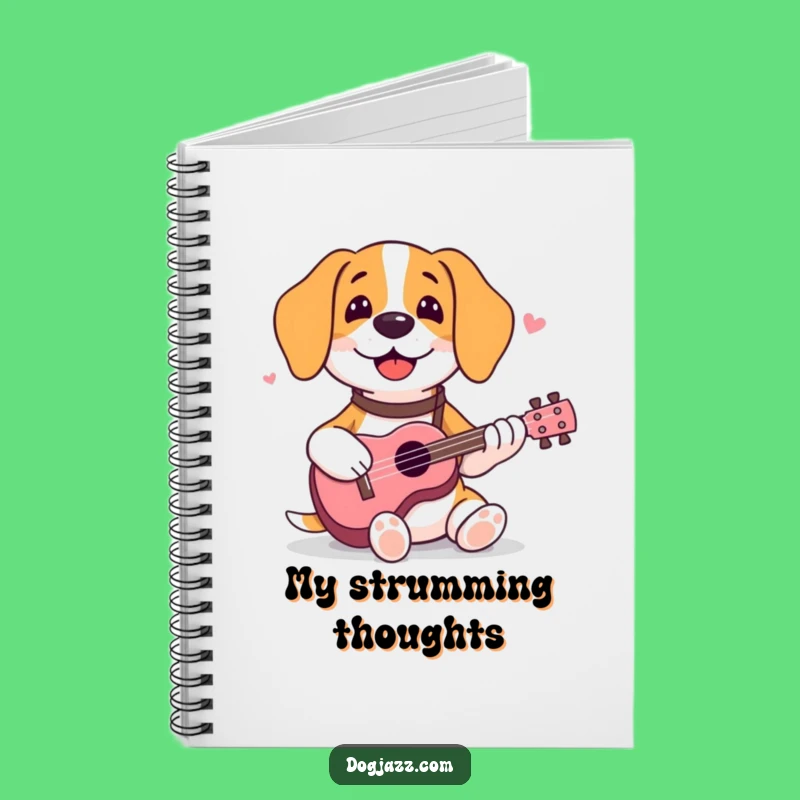 Funny Beagle Ukulele Notebook - Happy Dog Musician Journal for Cheerful Notes