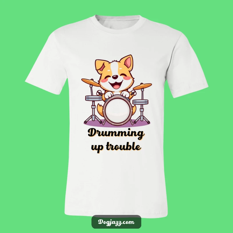 Funny Dog Drummer T-Shirt - Joyful Paw Pounding Tee Gift