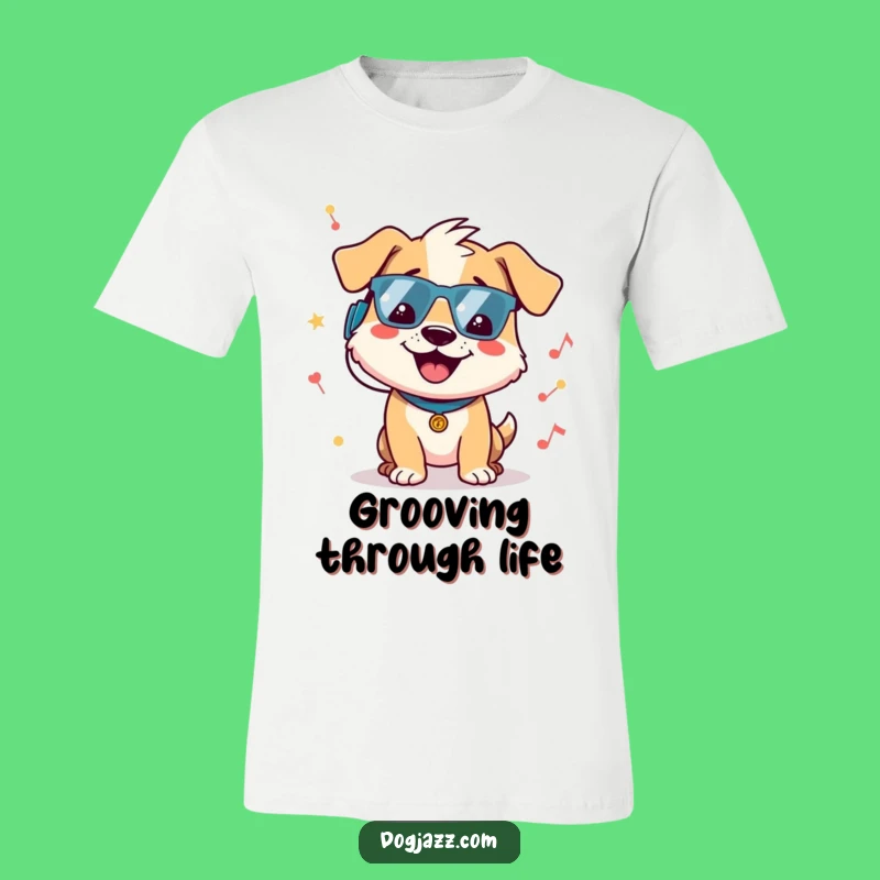 Funny Dog Groovy Beat T-Shirt - Cheerful Character Jamming Out, Cool Music Tee Gift!