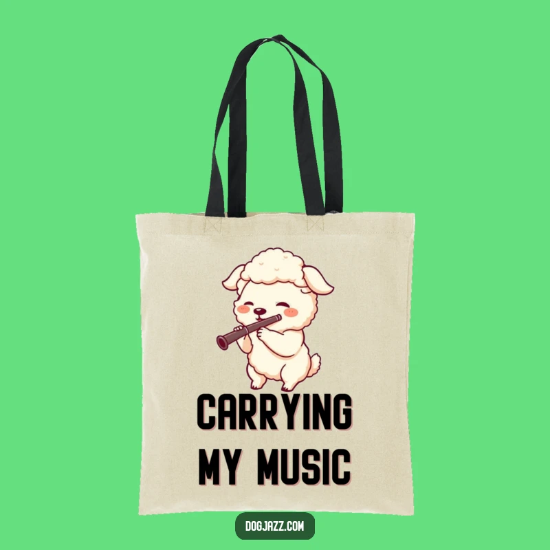 Funny Sheepdog Clarinet Tote Bag: Carry Your Tunes with Playful Style