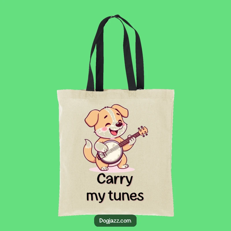 Funny Banjo Dog Tote Bag - Carry Your Tunes and Treasures Hilariously