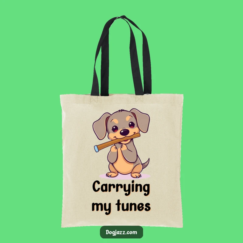 Funny Dachshund Flute Tote Bag - Carry Your Tunes & Style!