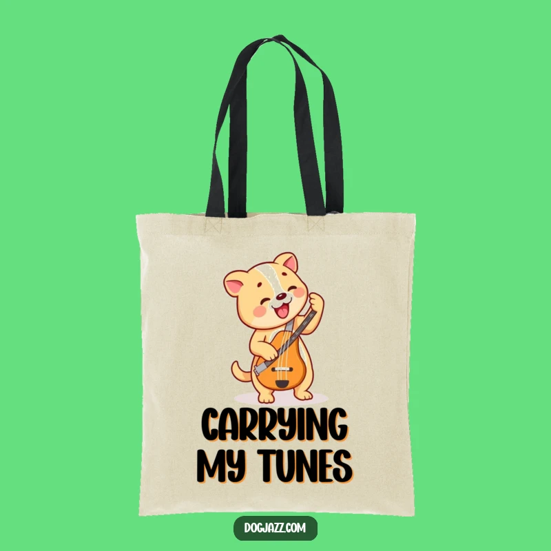 Funny Dog Bass Player Tote Bag: Carry Your Grooves in This Stylish Musician Pup Bag