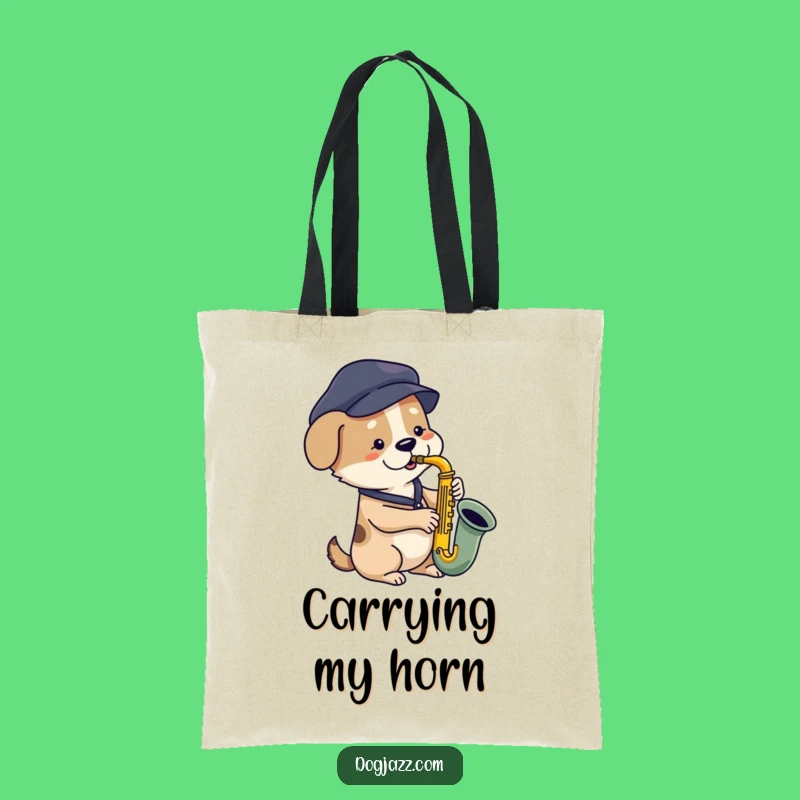 Funny Dog Saxophone Tote Bag: Carry Your Tunes in Style, a Musical Funny Gift