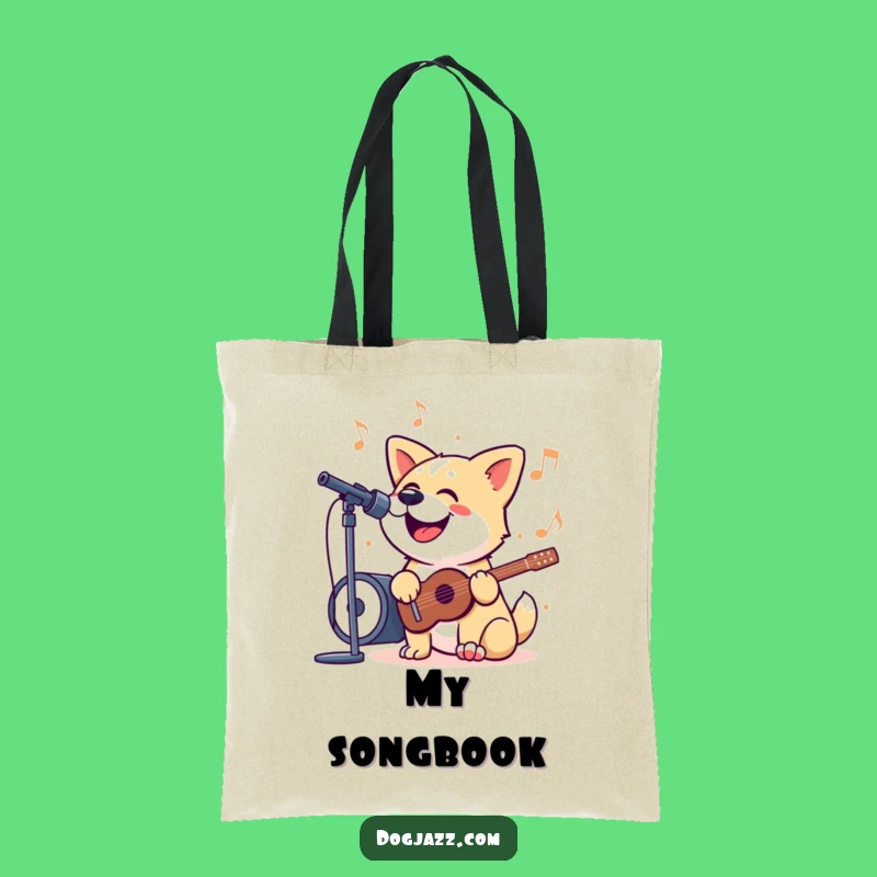 Funny Singing Dog Tote Bag: Jazzy Musical Accessory for Gift